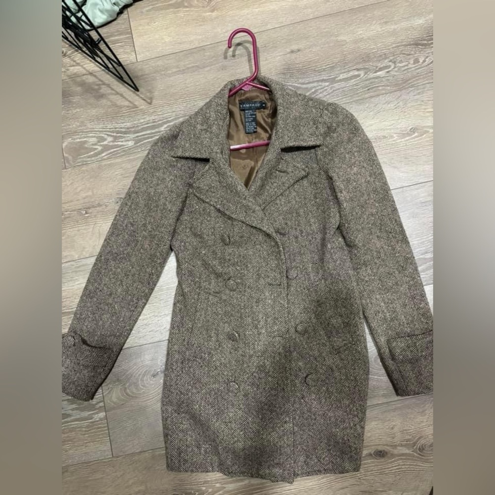 Brown peacoat